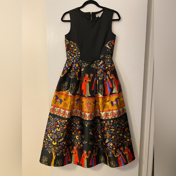 Elegant Colorful Egyptian print Midi dress - Picture 3 of 9
